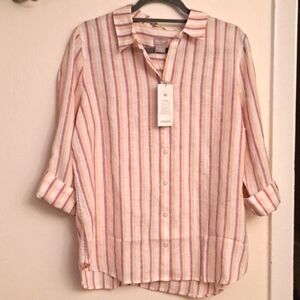 Chico's Linen Metallic Blouse